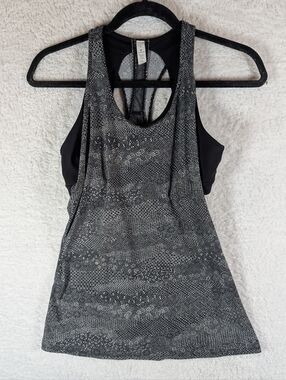 lululemon athletica Black & Silver Patterned Racerback Tank